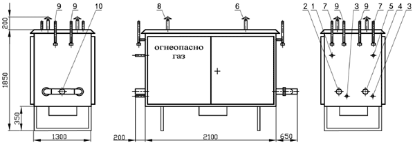 Газорегуляторные пункты шкафные* ГРПШ-13-2НВ-У1 с двумя основными и двумя резервными линиями редуцирования и разными регуляторами на среднее и низкое выходное давление при параллельной установке регуляторов