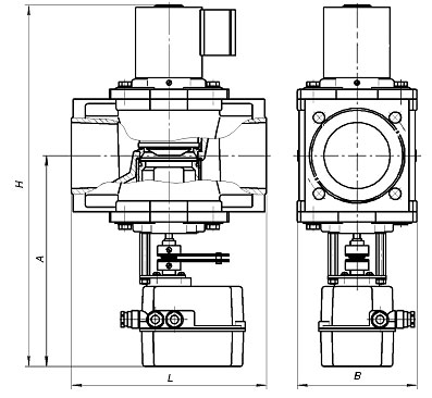 Клапаны фланцевые с электромеханическим регулятором расхода (пропорциональное регулирование)