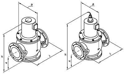 Клапаны двухпоэиционные фланцевые с датчиком движения